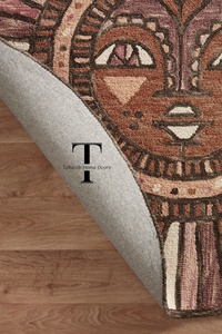Tapis en laine fait main sur mesure, tapis en jute marron pour intérieurs modernes et minimalistes, lavable et adapté à la maison ou aux pique-niques - Product Image 4
