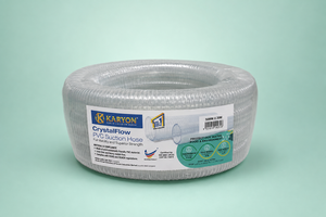 สายดูดน้ำพีวีซี KARYON CrystalFlow ขนาด 50 มม. x 20 ม. สายยางรดน้ำสวนแบบยืดหยุ่นโปร่งใส - Product Image 1