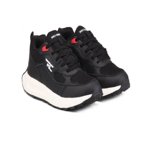 Chaussures de course noires pour hommes, basses, à lacets, respirantes, design athlétique, confort flexibles pour l'entraînement - Product Image 1