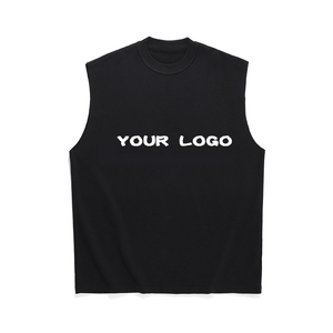 Débardeur tricoté sans manches en polyester et coton pour homme, col rond, haute qualité, respirant, décontracté, pour l'été, avec logo personnalisé, couleur unie - Product Image 1