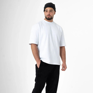 Heavyweight 100% Cotton <b>Plain</b> Custom Mens Oversized T Shirt Printing Blank <b>White</b> <b>Tee</b>-shirt Graphic Plus Size Men's T-shirts - Product Image 2
