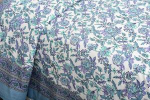 Drap plat en coton imprimé de Jaipur, 200 fils, toutes saisons, écologique, durable, lavable, respirant, doux pour la peau, taille complète - Product Image 5