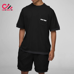 ชุดเซ็ตเสื้อยืดแขนสั้นและกางเกงขาสั้นสองชิ้นสำหรับผู้ชายสไตล์ใหม่สำหรับฤดูร้อน ราคาสมเหตุสมผล ดีไซน์แบบ OEM - Product Image 1