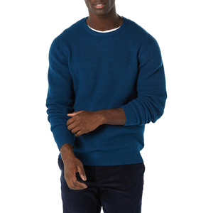 Pull en tricot à col rond pour homme, gris uni, manches longues, 100% acrylique, vêtement d'hiver respirant, épaisseur standard - Product Image 2