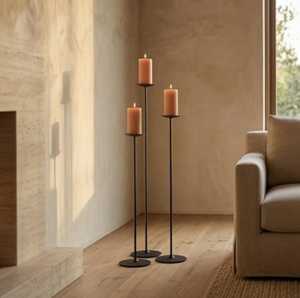 Luxury Handmade <b>Black</b> Iron Taper Candle Holder Set Modern Nordic Decorative Metal <b>Candlestick</b> Stand for Home Decoration - Product Image 4