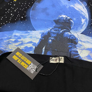 T-shirt à col rond de haute qualité, design tendance, noir, hip-hop, en coton, t-shirts graphiques pour hommes - Product Image 3