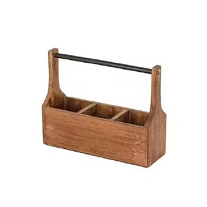 High Selling Wooden Caddy Cutlery Holder in Wall Nut Finished Caddy With Napkin Holder for Home Hotel Wedding Table caddy - Product Image 2