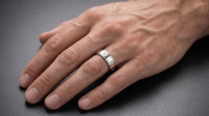 Bague de mariage unisexe en diamant cultivé en laboratoire |   Ensemble de bagues classiques en or 14 carats plaqué rhodium certifié IGI |   GHLAM JEWEL - Product Image 4