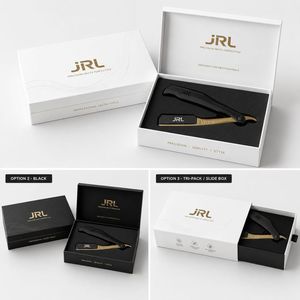 กรรไกรตัดผมตรงขอบแม่เหล็กสีดำ JRL สแตนเลสหรูหรา พร้อมปลายใบมีดคมสำหรับช่างตัดผม - Product Image 3