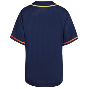 Men's Navy Blue <b>Baseball</b> Jersey Short Sleeve Button Front Mesh Breathable Solid Color Adult Regular Fit All Seasons Sport - Product Image 2