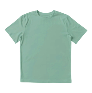 INDEX Men's Light Blue Short Sleeve T-Shirt O-Neck Regular Fit Casual Knitted Cotton Breathable Solid Color Jersey Fabric - Product Image 2