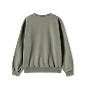 เสื้อสเวตเชิ้ตคอกลมสีเขียวเซจ ผ้าฝ้ายฟลีซ แขนจั๊มพ์ ทรงโอเวอร์ไซส์ สไตล์ลำลองสำหรับผู้ชาย - Product Image 2