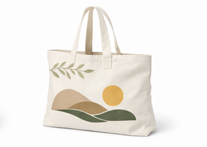 Custom Printed 100% Cotton <b>Canvas</b> <b>Tote</b> Bag with Silk Screen Logo Zipper Closure Shoulder Handle-Low MOQ for Women - Product Image 3
