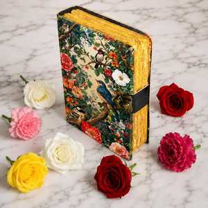 Diario de Tapa Dura con Espiral de Cuero Grimoire Birds & Flowers, Diario Floral Vintage Hecho a Mano, 100 Hojas - Product Image 2