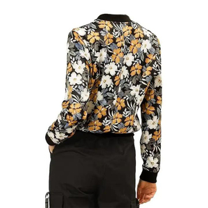 Women's Casual Lightweight Bomber <b>Jacket</b> Zip Up Floral Print Windbreaker Thin Flight <b>Jacket</b> Outerwear Coat for Ladies - Product Image 6