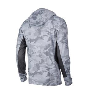 Sudadera de Pesca para Hombre con Logotipo Personalizado, Camuflaje Gris, Camisa de Alto Rendimiento con Máscara Facial Integrada y Protector de Cuello, Protección Solar UPF 50+ - Product Image 3