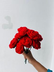 Flor de Ganchillo Hecha a Mano, Flor de Rosa de Vino, Hermosa Flor para Regalos, Bodas, Días de San Valentín, Decoración del Hogar, Cumpleaños, por Proveedores Indios - Product Image 2