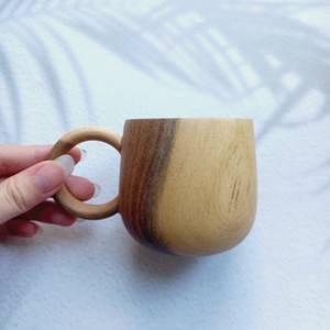 Haute qualité fabriqué à la main en bois d'acacia après-midi tasse à thé Design minimaliste café et thé ensemble avec soucoupe sous-verre et cuillère - Product Image 6