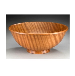 Belle saladière en bois faite à la main, finition lisse, plat de service pour fruits frais, collations, noix, desserts, cuisine, restaurant - Product Image 3