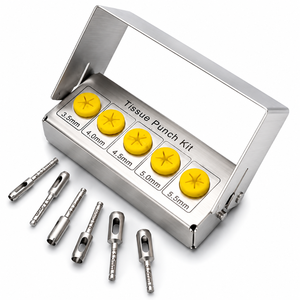 Kit de 5 Piezas para Perforación de Tejido en Implantes Dentales, Instrumentos Cortos y Largos para Manejo de Tejido Blando, Totalmente Autoclavables y Reutilizables - Product Image 4