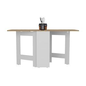 Tavolo da pranzo pieghevole Esart bianco/Macadamia per soggiorno soluzione elegante e salvaspazio - Product Image 6