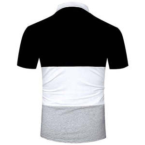 เสื้อโปโลผู้ชายสีบล็อค แขนสั้น คอปกติดกระดุม ผ้าถัก สวมใส่สบาย บริการ OEM - Product Image 2