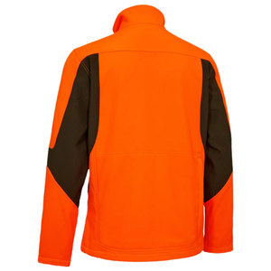 Chaqueta de Forro Polar para Hombre, Color Naranja y Marrón, con Bloques de Color, Resistente al Viento, Cuello Alto, Cierre de Cremallera, Estilo Ropa de Trabajo, para Otoño - Product Image 3
