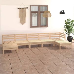 Ensemble de salon de jardin en pin massif non traité, bois naturel pour usage extérieur - Product Image 1