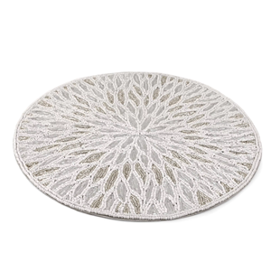 Luxury <b>Round</b> Glass Beaded Placemat | Handmade Eco-Friendly <b>Table</b> Mat for Dining <b>Table</b> Kitchen Restaurant Hotel, Hotel Room Decor - Product Image 3