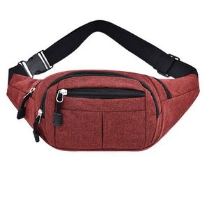 Leather <b>Belt</b> Bag with Front and Side Zip Pockets Adjustable Waist Strap Storage Pouch for Work Walking and Daily Carry - Product Image 1