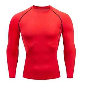 <b>Men's</b> Breathable Quick Dry Polyester <b>Compression</b> Rash Guard <b>Shirt</b> with Front Logo Adult Size Full Sleeve Sport Top - Product Image 5