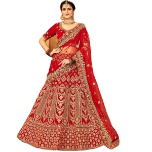 Último diseñador de terciopelo Zari hilo trabajo bordado secuencia trabajo fiesta de mujeres Festival de alta calidad en relieve Lehenga Choli - Product Image 1