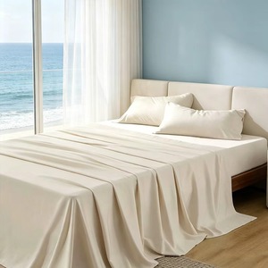 100% <b>Bamboo</b> Fiber 4PCs Cooling Breathable Bed Set-Queen Size 300TC Deep Pocket Stitching Home Hotel Use - Product Image 2