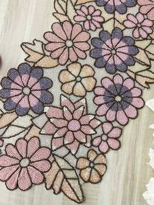 Handmade Oriental Fabric <b>Table</b> <b>Runner</b> Irregular Shape <b>Teal</b> Floral Design Luxury Style Ali Fashion Art AFA01 Mats Pads 5mm Thick - Product Image 6