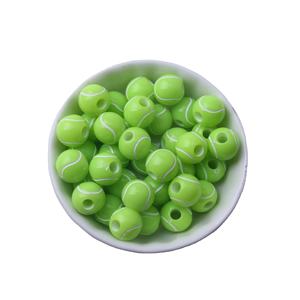 12MM 500 pièces par Lot acrylique gros trous Sport basket-ball Baseball <span class=keywords><strong>Tennis</strong></span> perles pour enfants bijoux à bricoler soi-même décoration de mode - Product Image 2