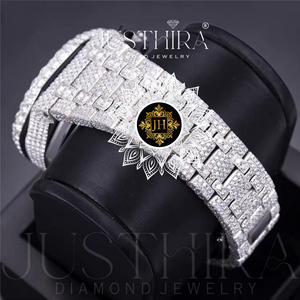 Hot Sale Luxury Moissanite <b>Diamond</b> Quartz <b>Watch</b> Iced Hip Hop Style Heavy Stainless Steel Band Sapphire Crystal 41mm Waterproof - Product Image 3