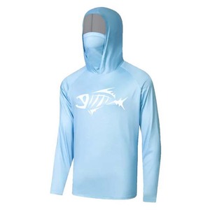 Sudadera con Capucha de Pesca de Manga Larga para Hombre, Estampado por Sublimación, Patrón de Plantas Rojo y Blanco, Protección UPF 50 Anti-UV, Camisa Tipo Pullover para Adultos - Product Image 2