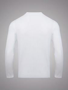 Camiseta de punto acanalada de manga larga para hombre, estilo casual, cuello solapa sin botones, ajuste slim, textura texturizada, color liso, diseño personalizado ODM. - Product Image 6