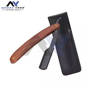 Professional Men's Grooming Straight Shaving Razors with Red Wooden Handle Best Shaving Replaceable Blade for Barbers - Product Image 5