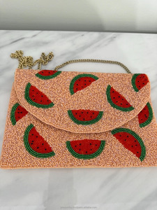 Bolso de Mano de Moda con Cuentas de Sandía, Bolso de Fiesta de Moda Portátil con Bordado Hecho a Mano, Bolso de Noche Personalizado para Mujer - Product Image 2