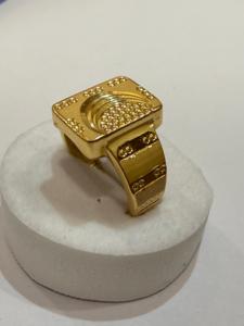 Anillo de Cóctel Geométrico para Hombre, Chapado en Oro, Estilo Hiphop, con Micropavé, Joyería de Moda para Uso Diario - Product Image 3