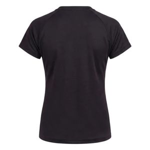 T-shirt noir à manches courtes et col en V pour femme, basique, décontracté, coupe ajustée, uni, léger, haut de tous les jours, vêtements de mode féminine, été - Product Image 6