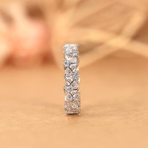 Full Eternity Diamond Band Lab Grown Marquise and Round <b>Stacking</b> <b>Ring</b> in 14K Solid Gold Statement Bridal Jewelry - Product Image 5