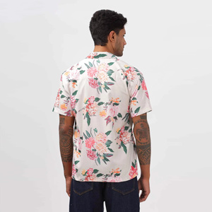 Chemise hawaïenne unie à manches courtes pour homme, col rabattu, décontractée, respirante, écologique, séchage rapide, tissu flanelle 100% - Product Image 3