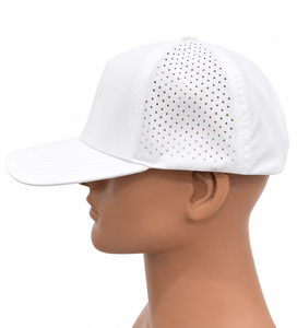 Casquette de golf personnalisée à 5 panneaux avec visière incurvée blanche découpée au laser, fermeture snapback, unisexe, décontractée, pour les activités de plein air printemps-été - Product Image 2