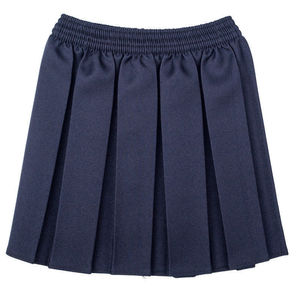 Minifalda Plisada para Mujer, Color Azul Marino Sólido, Cintura Elástica, Cómoda para Usar en Todas las Estaciones - Product Image 1
