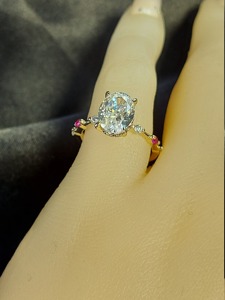 2 CT Oval lab grown Diamond Engagement <b>Ring</b> 14K Solid Gold IGI Certified Luxury <b>Wedding</b> Anniversary Birthstone <b>Ring</b> - Product Image 1