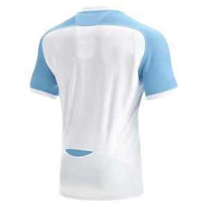 Camiseta de Rugby Raglán Blanca y Azul Claro de Manga Corta, Uniforme Deportivo, Ropa Atlética, Ropa de Entrenamiento, Ropa para Juegos al Aire Libre - Product Image 2