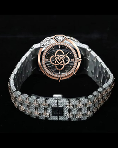 Montre analogique unisexe personnalisée en acier inoxydable, style antique, luxe, avec diamants Moissanite - Product Image 3