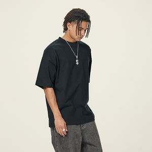 Camisetas HSI Extra Grandes Negras Lisas, Camisetas Casuales al por Mayor para Hombre, Hechas en Pakistán, de Secado Rápido, 100% Algodón - Product Image 4